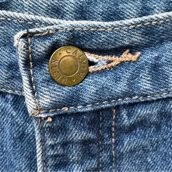 💖 Vintage Calvin Klein 100% Cotton Blue Denim Straight-Leg Jeans - Picture 4 of 16